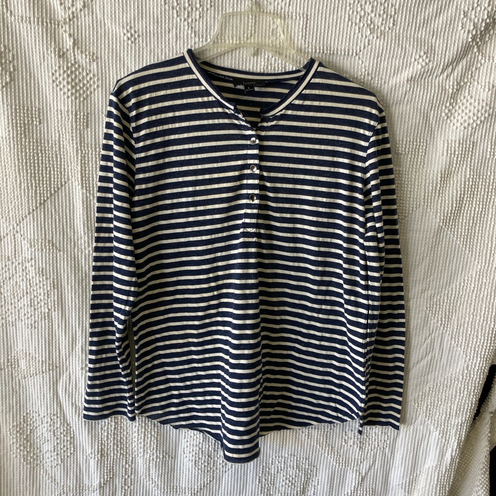 Lumiere Navy and White Stripe Tee Shirt